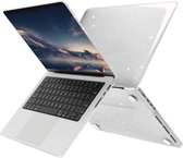 Glitter Case - Geschikt voor MacBook Pro 14 inch Hoes - Glitters - Voor M1, M2, M3 - A2442, A2779, A2992, A2918 - Transparant
