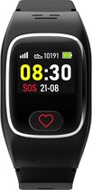 James B6 - Zwart persoonlijk alarm / Valalarm / Alarmhorloge met Alarmknop - hartslag horloge - Met GPS tracker en WiFi - Alarm met Belfunctie en App