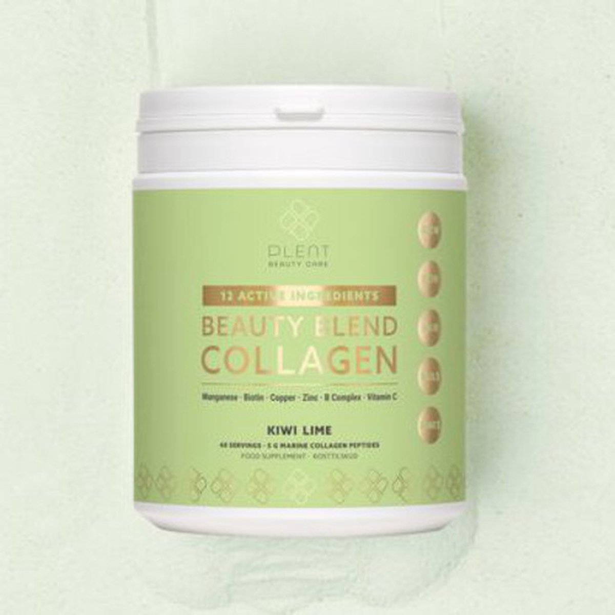 Goedkoopste Plent Beauty Care - Beauty Blend Viscollageen - Kiwi Lime - 40 doseringen - Met 12 actieve ingrediënten ter ondersteuning van huid, haar, nagels en botten