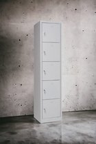 Furni24 Lockerkast, locker voor waardevolle spullen, kluisje 190 cm x 40 cm x 45 cm grijs RAL 7035