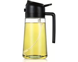 2 in 1 Olijfolie fles - Plastic - Olijfolie sprayer - olie spray - Olie en azijnstel - Olie Diffuser - Oliesprayer - Olijfolie Verstuiver - Azijnspray - bbq gereedschap - oil spray - Olijfolie Fles - 500 ml - oliefles - oliefles met schenktuit