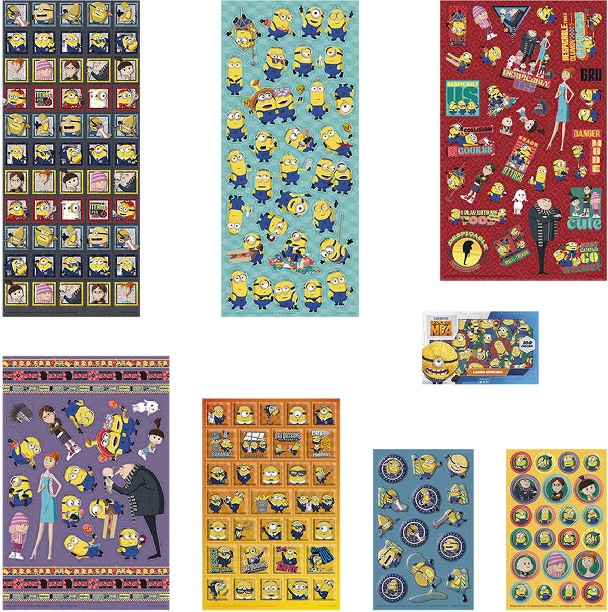 Totum Minions stickers super stickerset XL 7 vellen incl. luxe stickers - Despicable Me 4 - 38 x 36 cm - knutselen speelgoed — afbeelding 7