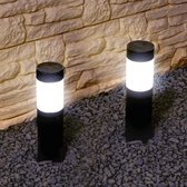 Lampe Solar sur piquet LED Lucifer Eclairage de chemin en acier inoxydable - Set 2 pièces