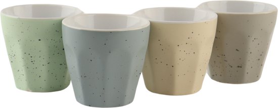 Tasses à Expresso OTIX - Set de 4 - Porcelaine - 90 ml - Sans Oreille - Expresso - Mugs