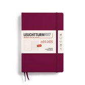 Agenda hebdomadaire Leuchtturm1917 + notes - agenda - 18 mois 2024 - 2025 - couverture rigide - A5 - rouge port