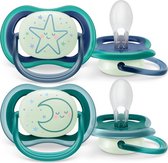 Philips Avent Ultra Air night Fopspeen voor baby's van 6 tot 18 maanden, zonder BPA - nacht fopspeen