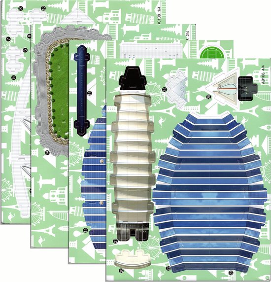 Ainy - 3D puzzel Burj Al Arab Jumeirah Dubai: Miniatuur bouwpakket / speelgoed knutselpakket - hobby puzzels gebouwen en creatief modelbouw voor kinderen & volwassenen | 24 stukjes - 16x15.6x31cm