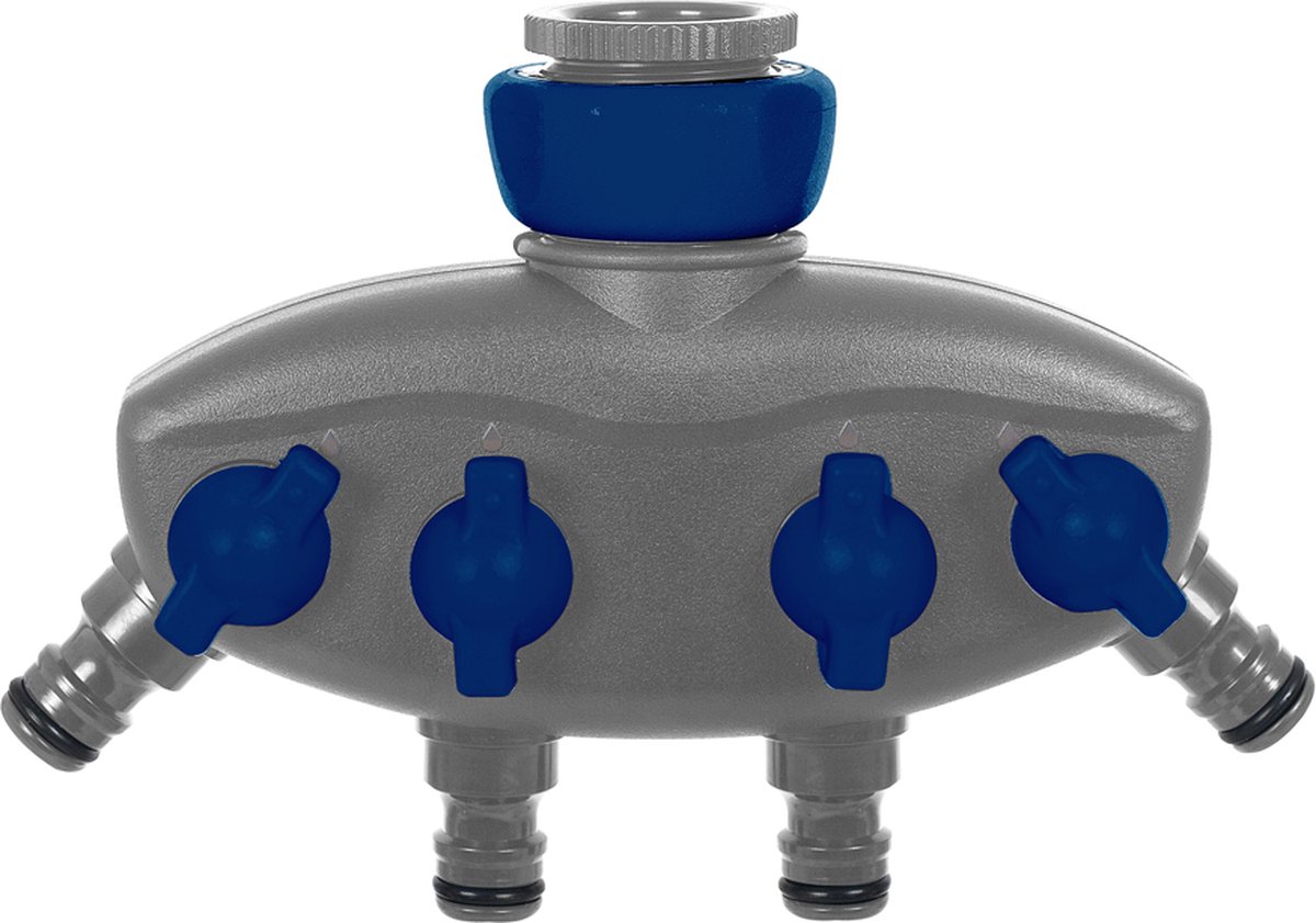 Sirocco Siro Soft Vierwegverdeler - Multifunctionele Waterverdeler voor Tuinslangen - Eenvoudig en Efficiënt Bewateringssysteem