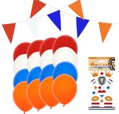 Oranje Versiering Oranje Slingers Vlaggenlijn Oranje Ballonnen EK WK Koningsdag Oranje Feestartikelen 413 Stuks Pakket