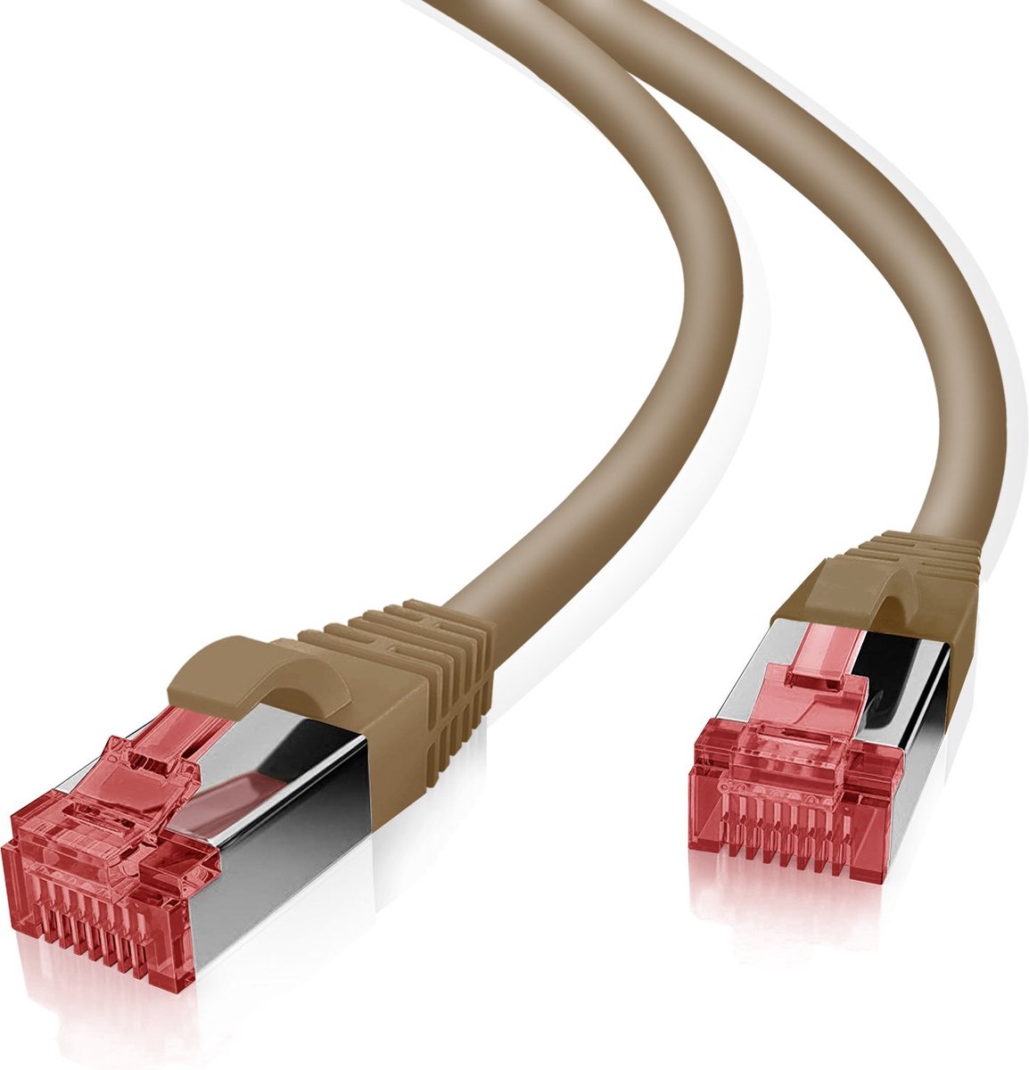 Cat6 S/FTP PIMF LSOH bruin 0.25 meter - Netwerkkabel - Computerkabel - Kabel