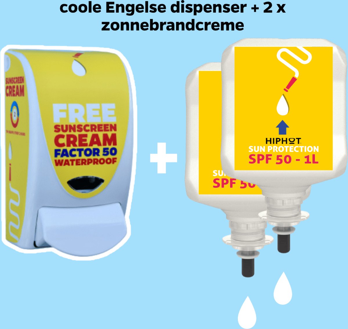 HIPHOT Coole zonnebrandcrème dispenser Engels 2 liter zonnebrandcrème factor 50