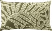 SAMUEL - Coussin d'extérieur 30x50 cm - outdoor - déperlant et résistant aux UV - imprimé feuilles - Branche d'Olivier - vert
