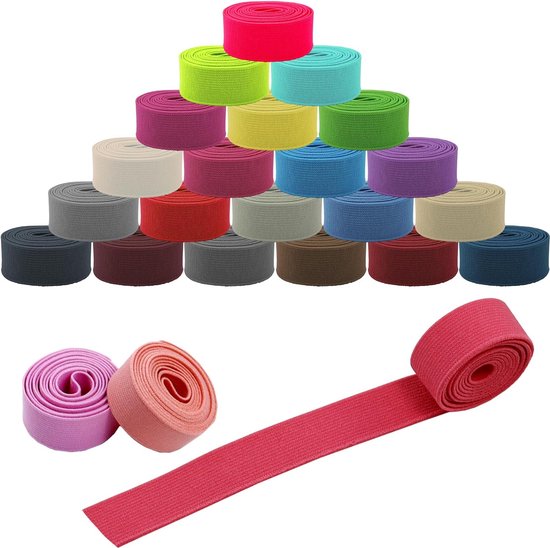 Élastique à Coudre 20mm - 24m Total (Noir Et Blanc) - Pour Pantalons, Jupes, DIY Couture