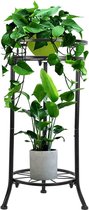 Plantenstandaard van metaal, ijzeren plantenstandaard, bloempotstandaard voor binnen en buiten, bloemenstandaard voor potten, 2-traps 68 cm