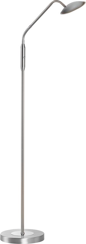 Fischer & Honsel - Vloerlamp Tallri - 1x LED 7,5 W (incl.) - Mat Nikkelkleurig Metaal - Satijnglas