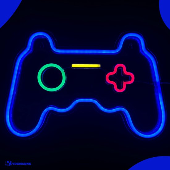 Neon Lamp - Game Controller Blauw Playstation - Dimbaar - Incl. Ophanghaakjes - Neon Sign - Neon Verlichting - Neon Led Lamp - Wandlamp - Mancave
