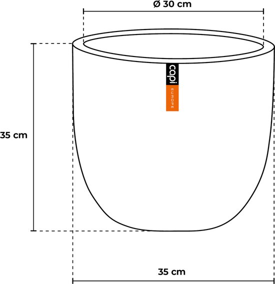 Capi Europe - Bloempot bol Groove NL - 35x34 - Goud - Opening Ø29 - Bloempot voor binnen en buiten - Levenslang garantie - Breukbestendig - 100% Recyclebaar - CO2 Neutraal geproduceerd - KGVGB932