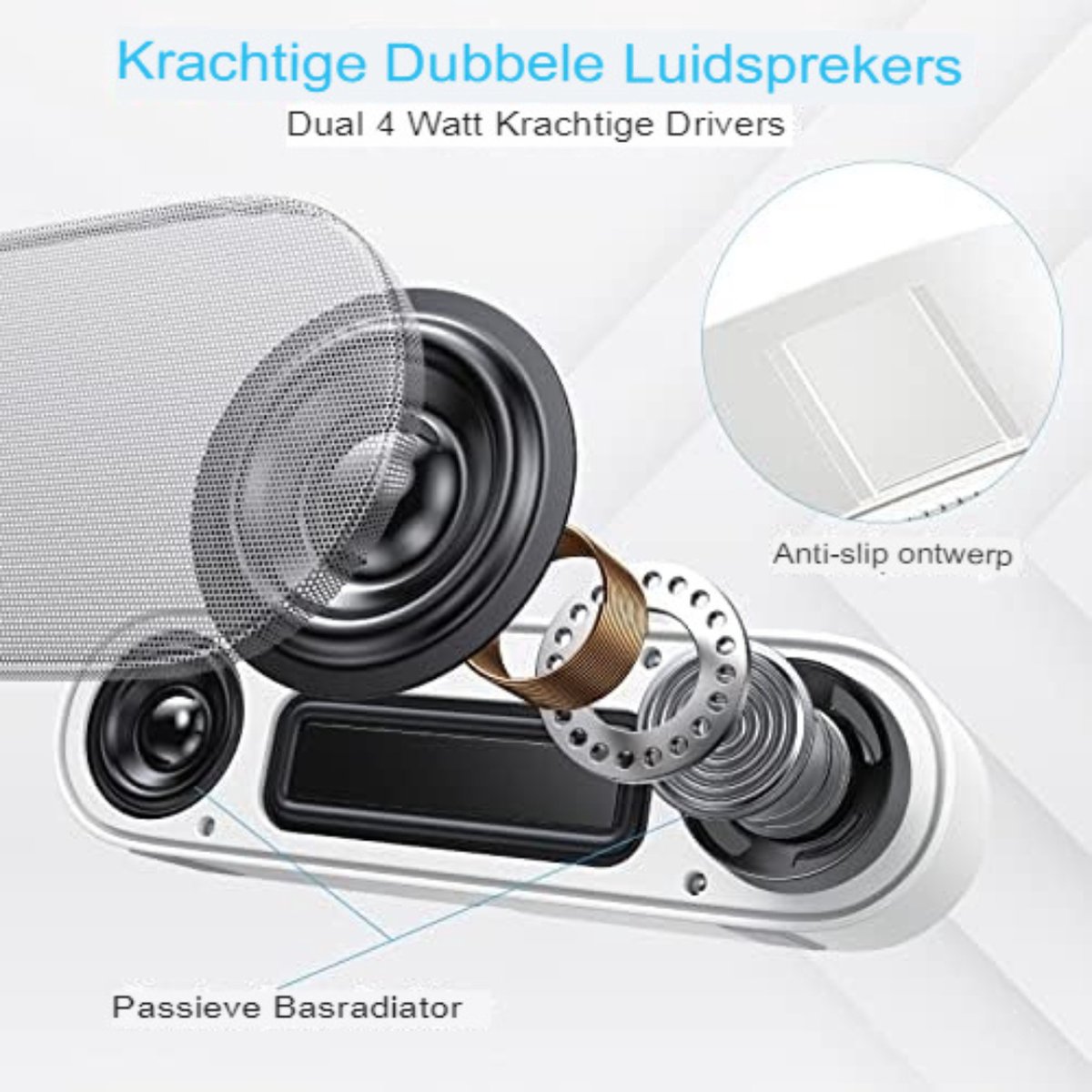 Afbeelding 3 van Soundbar pc - Mini soundbar - Pc soundbar - Computer soundbar - Soundbar computer - 3,6 x 22 x 6,3 cm - Wit