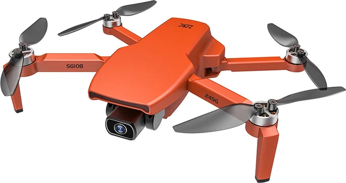 LUXWALLET SkyVortex - 5 Ghz WiFi GPS Drone - 2 Axis Gimbal Drone – Return To Home – 50x Zoom – 1000M Afstand - Smart Follow & Bedienen met Handgebaren - Oranje