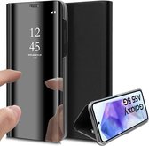 Hoesje geschikt voor Samsung Galaxy A55 - Spiegel Book Case Zwart