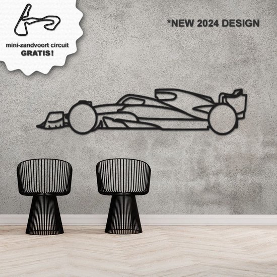 Formule 1 auto 2024 - Raceauto RB20 - Wanddecoratie - XXL 95x22cm - Mat zwart mdf - Poster - Cadeau - Max Verstappen - Red Bull Racing - Zandvoort - Spa