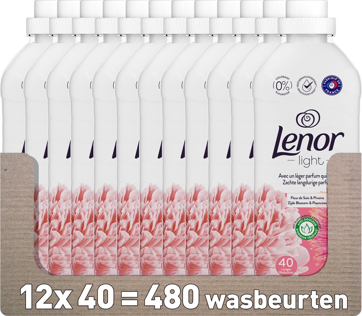 Goedkoopste Lenor Wasverzachter Zijdebloesem & Pioenroos - 12 x 40 Wasbeurten