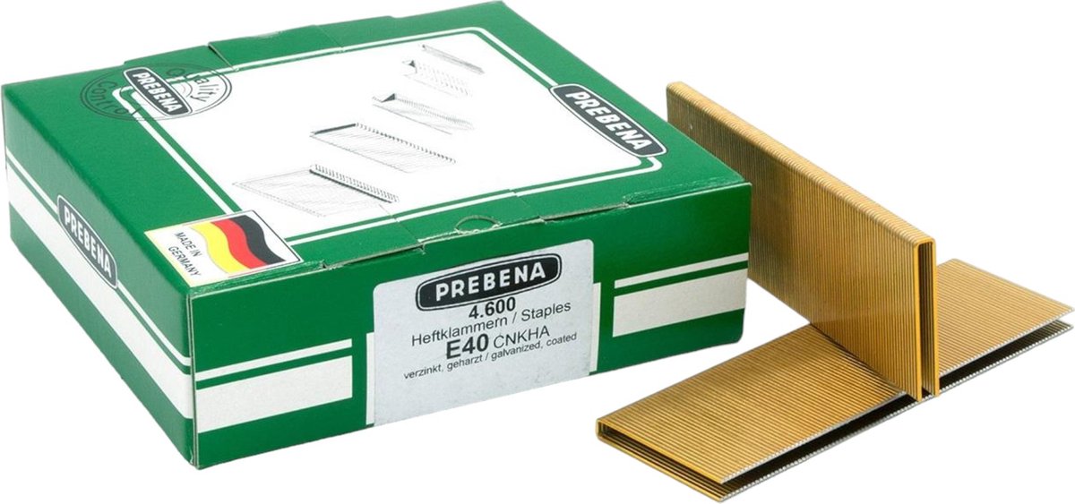 Prebena E40CNKHA nietjes 40 mm type E 4600 stuks verzinkt met harslaag