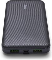 OOQE PowerCharge 3 - Powerbank 10000 mAh - 22,5W Snellader voor o.a. iPhone en Samsung - Inclusief Waterdicht Opbergzakje - USB-C, USB-A & Micro USB - Anti-Kras & Anti-Slip - 3 apparaten tegelijk opladen - Zwart