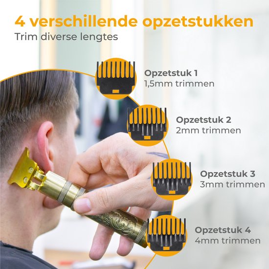 Nuvance - Tondeuse à cheveux pour hommes - Tondeuse à cheveux pour tête - Comprend 4 accessoires - Tondeuse à barbe et tondeuse à cheveux pour hommes - Rechargeable par USB