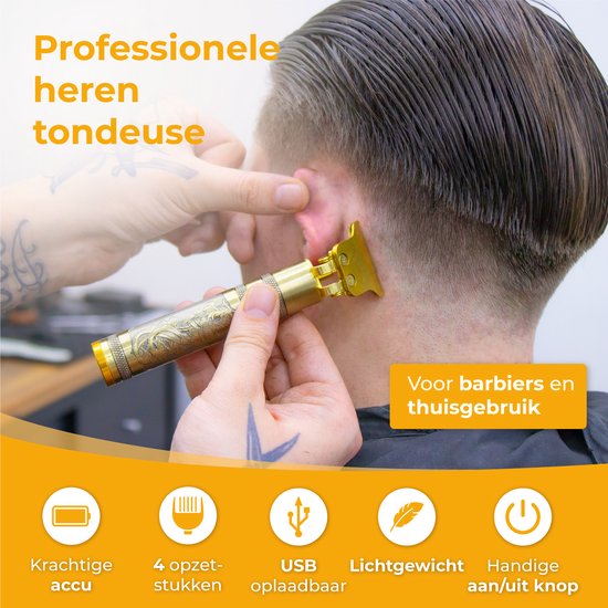 Nuvance - Tondeuse à cheveux pour hommes - Tondeuse à cheveux pour tête - Comprend 4 accessoires - Tondeuse à barbe et tondeuse à cheveux pour hommes - Rechargeable par USB