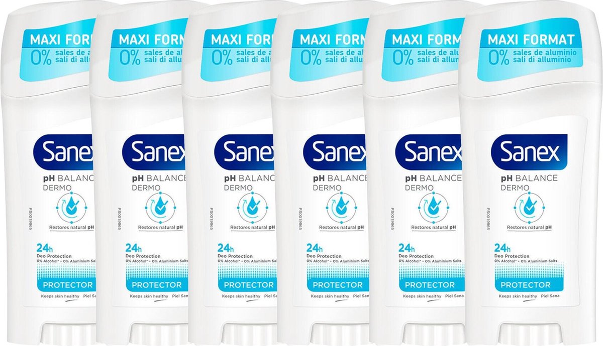 Goedkoopste Sanex Deo Stick Dermo Protector - Voordeelverpakking 6 x 65 ml