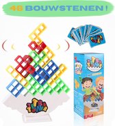 Fun Paste - Tetra Tower balans spel - 48 stuks - Educatief Speelgoed - 3D Bouwspel - Ruimtelijk Inzicht - Creatief speelgoed - TikTok - Diverse kleuren - Leerzame spellen - Cadeau