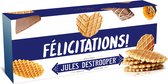 Jules Destrooper Parijse Wafels - "Proficiat! / Félicitations!" - 2 dozen met Belgische koekjes - 100g x 2