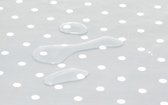 Wasdoek tafelkleed, afwasbaar, rechthoekig, 140 x 180 cm, kleine stippen, lichtgrijs