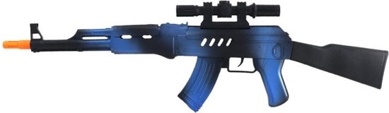 Verkleed speelgoed Politie/soldaten geweer - machinegeweer - zwart/blauw - plastic - 69 cm