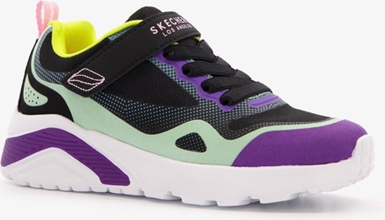 Skechers Uno Lite meisjes sneakers paars zwart - Maat 32 - Extra comfort - Memory Foam