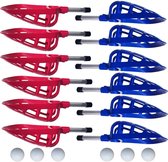 Lacrosse Mini Set 12 Sticks + 6 Ballen Aluminium + Kunststof, Rood/Blauw