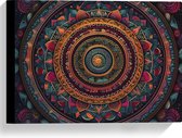 Canvas - Mandala - Kleuren - Rond - 40x30 cm Foto op Canvas Schilderij (Wanddecoratie op Canvas)