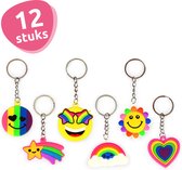 Aromaticaerope 35 stuks grote sleutelhangers smiley, 7 kleuren, schattige hangerdecoratie, metalen materiaal, gespdesign, geschikt voor het bevestigen aan sleutels, schooltassen, broeken