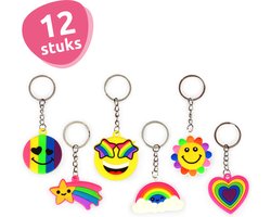 Isa's Friends® - Uitdeelcadeaus Sleutelhangers Rainbow - 12 stuks - Traktatie - Uitdeelcadeautjes voor Kinderen