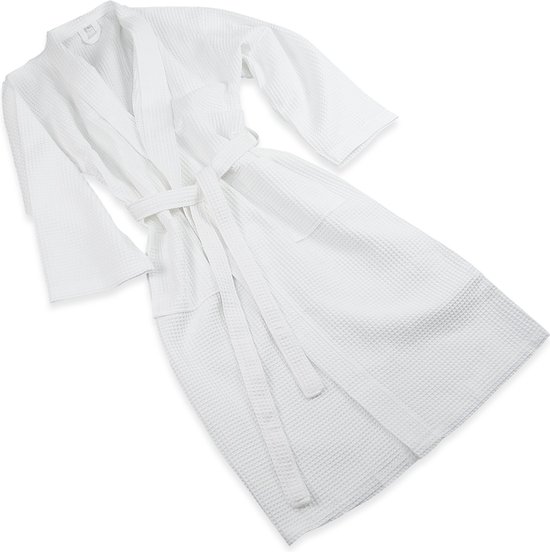 Forfait Fête des Mères : Badjas Waffle S & Serviette Hammam 90x165cm Marine