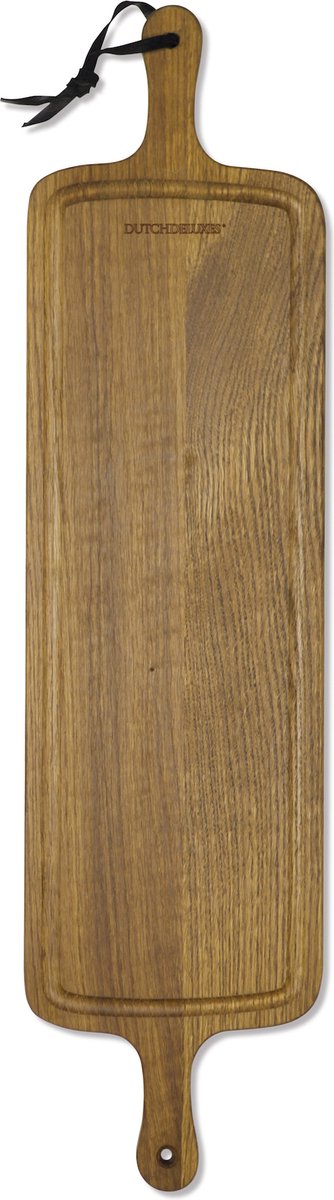 Dutchdeluxes - Handgemaakt - Luxe - Barbecue - BBQ - Serveerplank - Snijplank - 2 handvaten - Eikenhout - Bruin