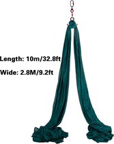 Hamac de Yoga YMA® avec sac de transport - Gym à domicile - Fitness - Bande extensible - Durable - Vert - 10 mètres