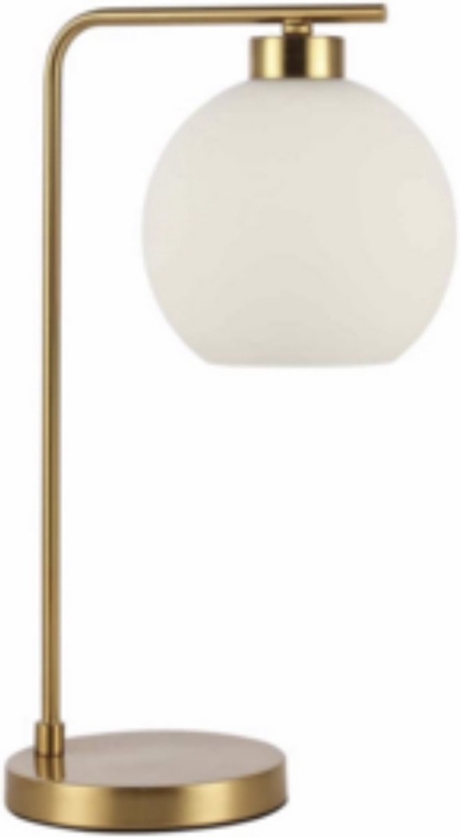 Industriële Tafellamp - 1x E27 - 40W - Wit/Goud - Luxe Goudenlamp