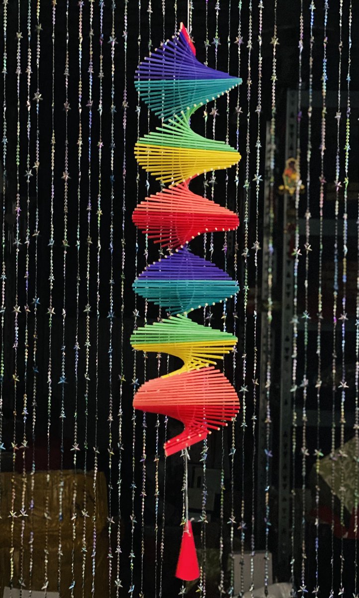 Relaxdays Wind Spinner Set of 3 Rainbow Wind Spiral Hanging H x