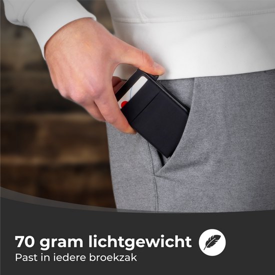 Nuvance Pasjeshouder Uitschuifbaar - RFID Bescherming - Pasjeshouders voor Mannen en Vrouwen - Kaarthouder Pasjes - Creditcardhouder - Zwart