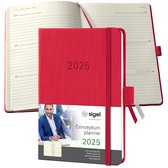 Sigel Conceptum weekagenda - A6 - 2025 (NL/FR/EN/DU) - rood - hardcover - SI-C2565