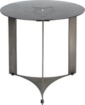 PTMD Ferrum Grey oldnickle metal side table round 50cm
