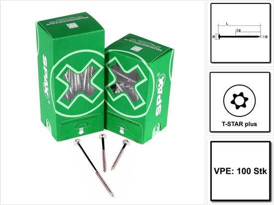Spax-s contre-tête t30 wirox 6x120