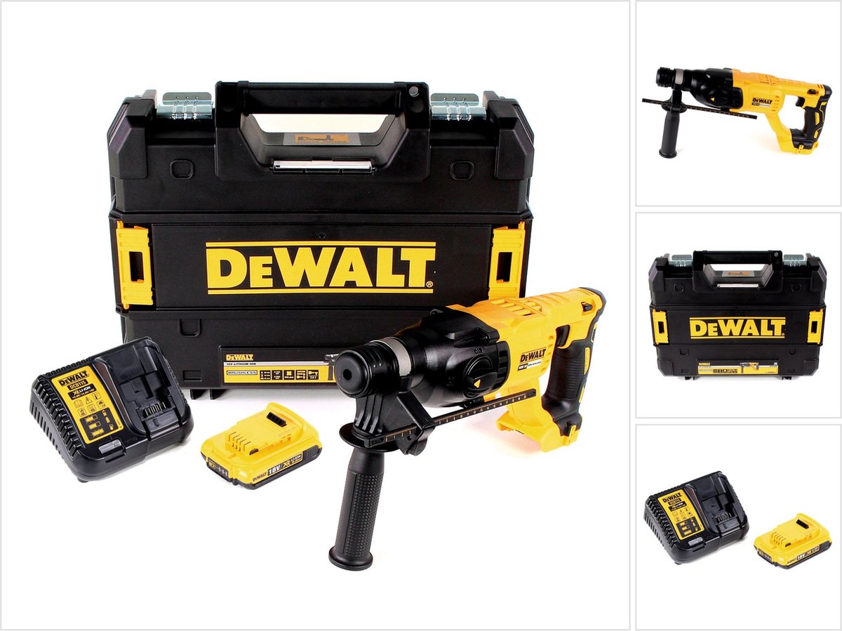 DeWalt DCH 133 D1 Snoerloze combihamer 18V 2.6J SDS plus Brushless + 1x accu 2.0Ah + lader + TSTAK
